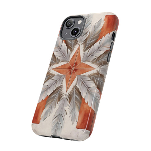 Silver Feather Compass - Impact Resistant Phone Case
